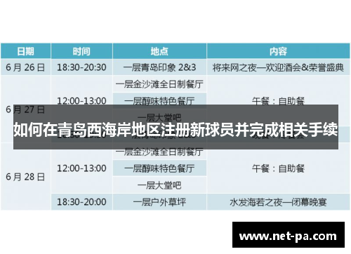 如何在青岛西海岸地区注册新球员并完成相关手续